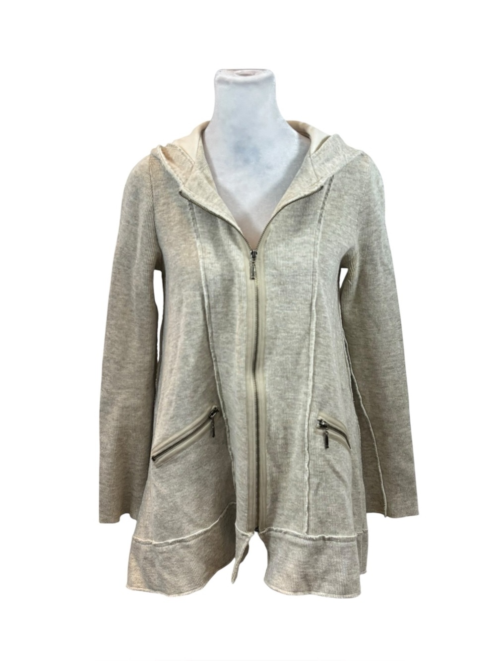 People Like Frank Oatmeal Color Asymmetrical Hem Jacket Size XS